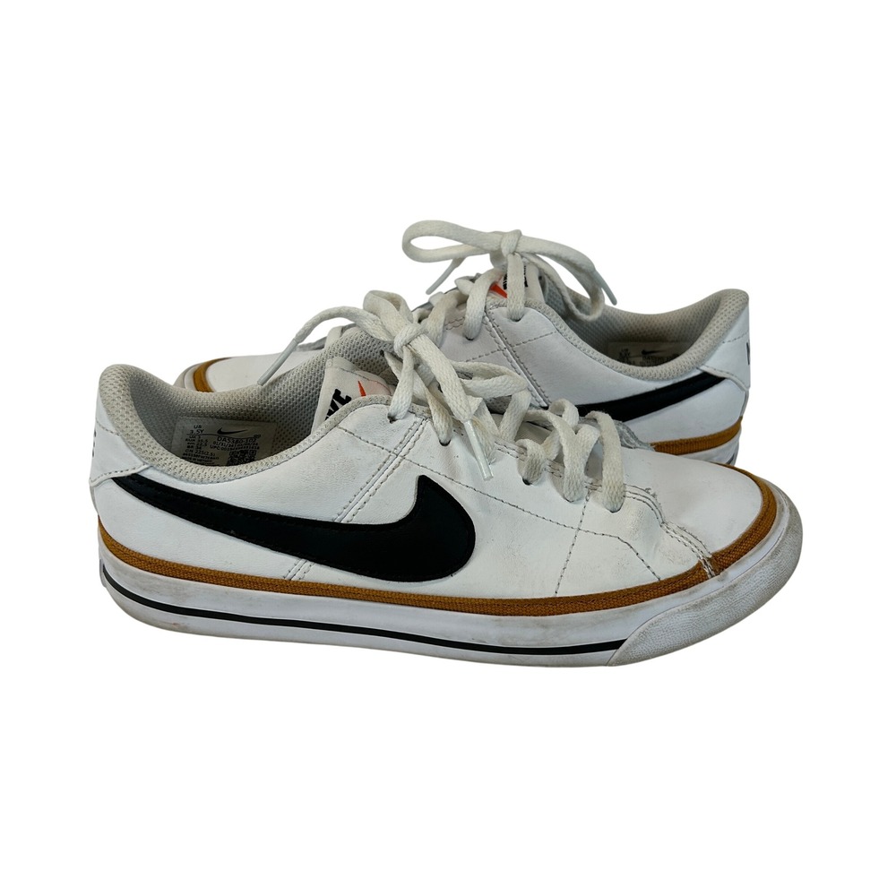 Nike Court Legacy GS White Black Desert Ochre DA5380-102 Youth Size 3.5Y